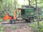 Timber Wolf chipper ready for use to clear the site.